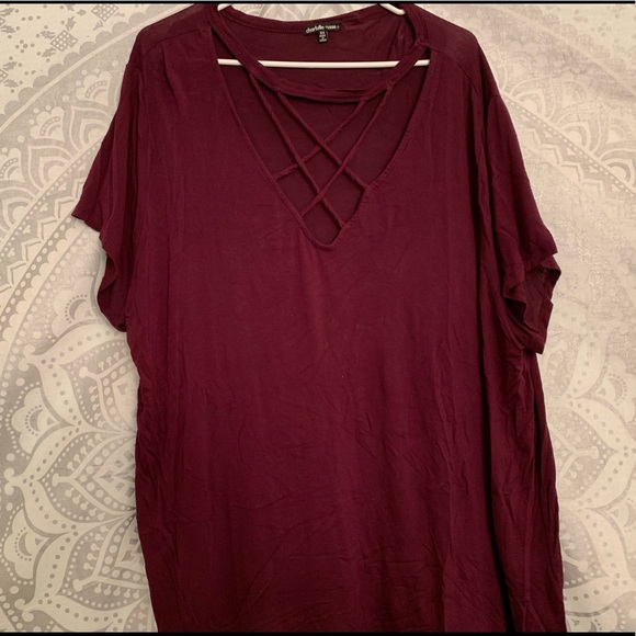 Charlotte Russe Tops - Maroon Cut Out Top Charlotte Russe Tops - Maroon Cut Out Top